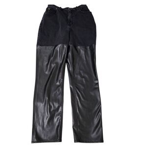 Abercrombie Jeans‎ 28 Black 90s Straight Ultra High Rise Mixed Fabric Curve Love